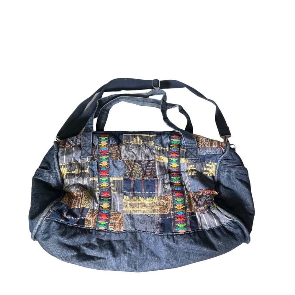 Ecote Vintage blue Jean duffel bag patchwork Urban Outfitters embroidered - Picture 10 of 15